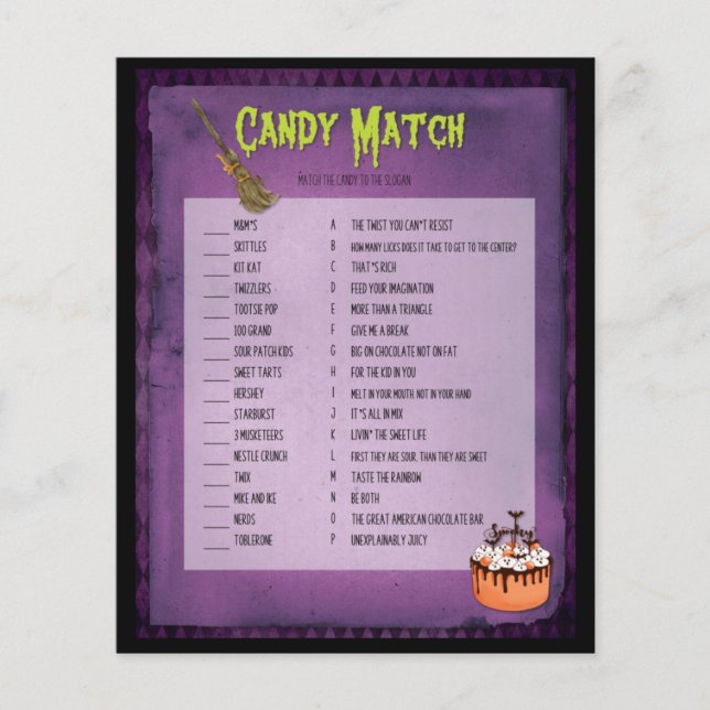 Lila Mash Halloween Candy Match (Framsida)