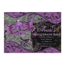 Lila Maskeradbal Invitation, Mardi Gras
