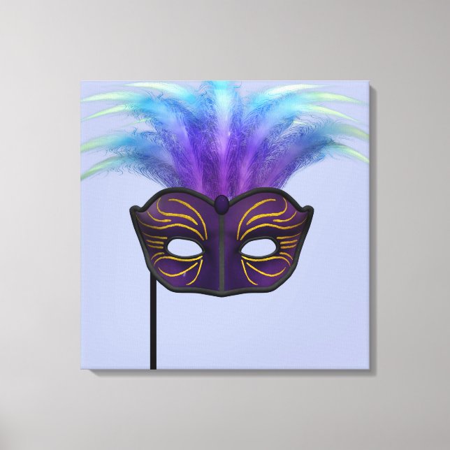 Lila maskeradmask karnevalsparti konst canvastryck (Framsida)
