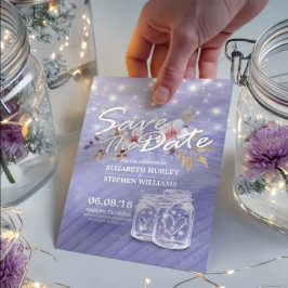 Lila Mason Burk Bröllop spara datum Spara Datumet