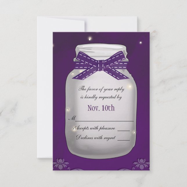 Lila Mason Burk med Fireflies OSA Responcard Card (Framsida)