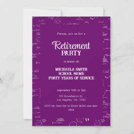 Lila Matematiklärarens Pensionärsfest Inbjudningar