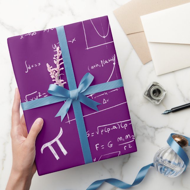 Lila Matematiska Formler Ekvationer Examen Presentpapper (Gifting)