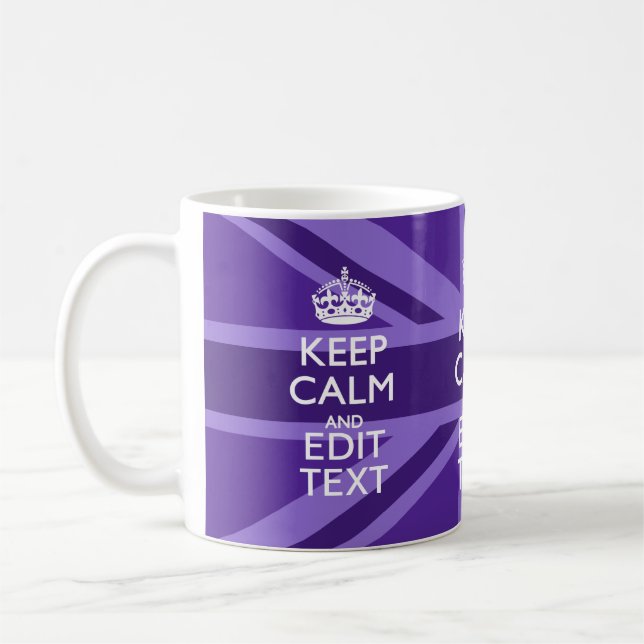 Lila Mauve Behålla Lugn och textunionen Kaffemugg (Vänster)