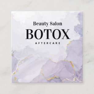 Lila Mauve Botox Affärskort på eftervårdskvadra Fyrkantigt Visitkort
