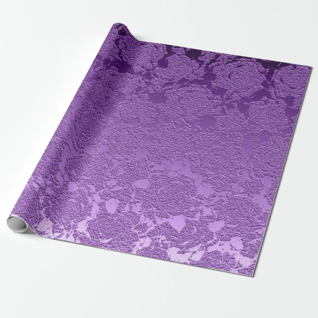 Lila Mauve Färg Blommigt Skriv ut Succulent Mönste Presentpapper (Utrullad)