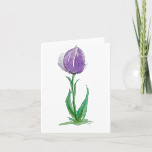 Lila mauve & grönt tulip - vikt blankprov kort