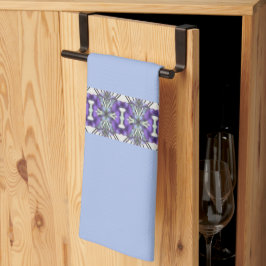 Lila Mauve mönstrad rand accentuerad Kökshandduk