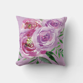 Lila mauve och lilafärgpeony ro kudde