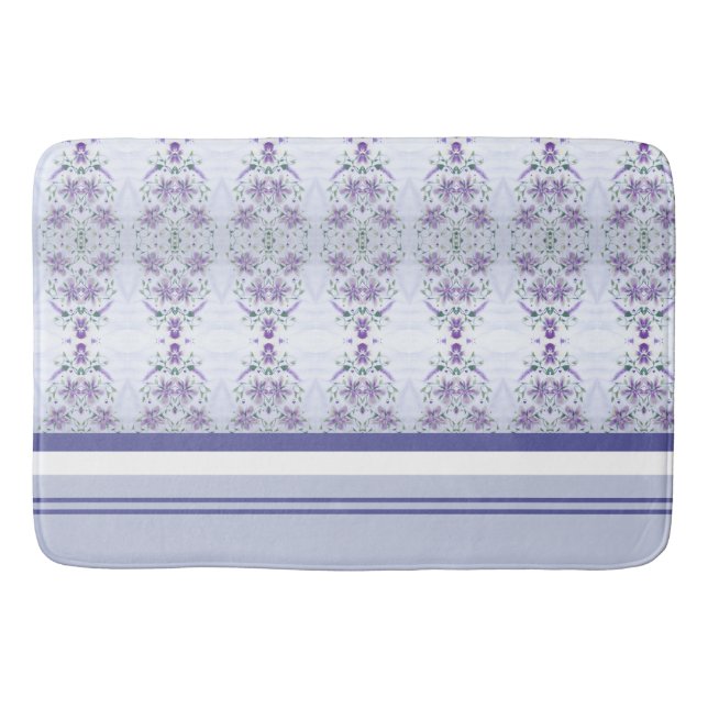 Lila Mauve och vit med Grått Badrumsmatta (Framsidan)