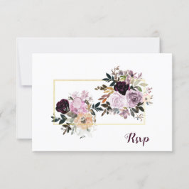 Lila Mauve Rosa Guld Pion Rosor RSVP OSA Kort