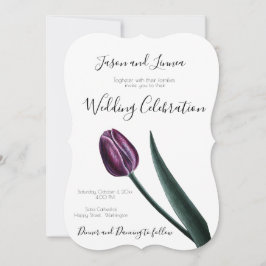 Lila Mauve Tulip Minimalist Elegant Inbjudningar