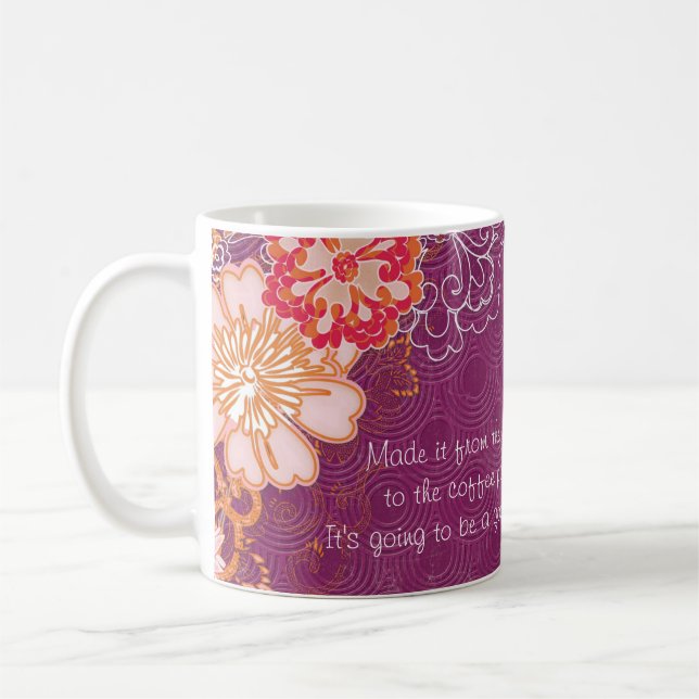 Lila med Big Flowers Coffee Pot Mugg (Vänster)