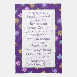 Lila med Blommönster Kökshandduk