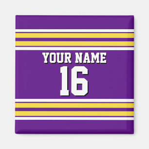 Lila med Gult White Rand Team Jersey Magnet