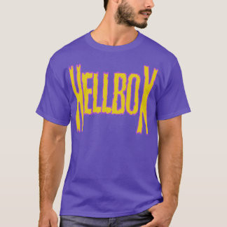 Lila med gultens teckensnitt Hellbox t-skjorta T Shirt