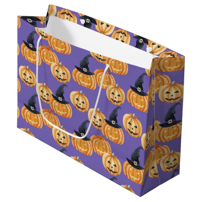 LILA MED ORANGE HALLOWEEN JACK O LANTERN (Framsidan Vinklad)