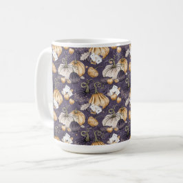 LILA MED ORANGE KRÄM OCH LILA PUMPKINER KAFFEMUGG