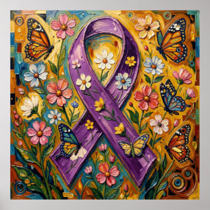 Lila medvetandeband Fibro Poster