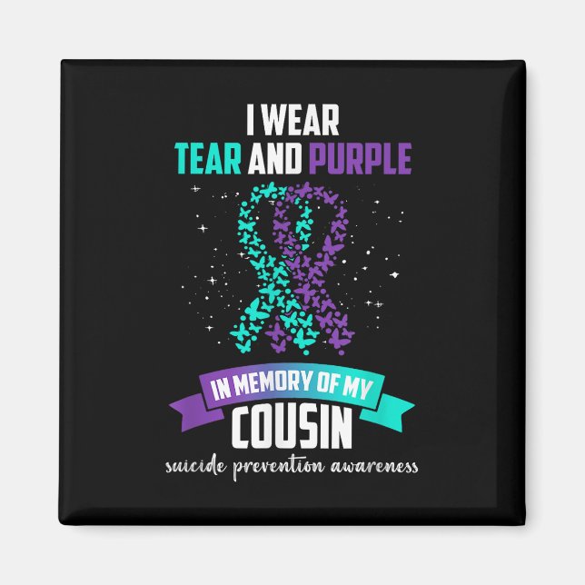 Lila Medvetenhet om förebyggande av självmordsbenä Magnet (Framsidan)