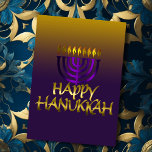 Lila Menorah Flames Lycklig Hanukkah-kort Helgkort<br><div class="desc">Helgdag temaobjekt designade av Umua. Tryckt och avsänt av Zazzle eller deras närstående företag.</div>