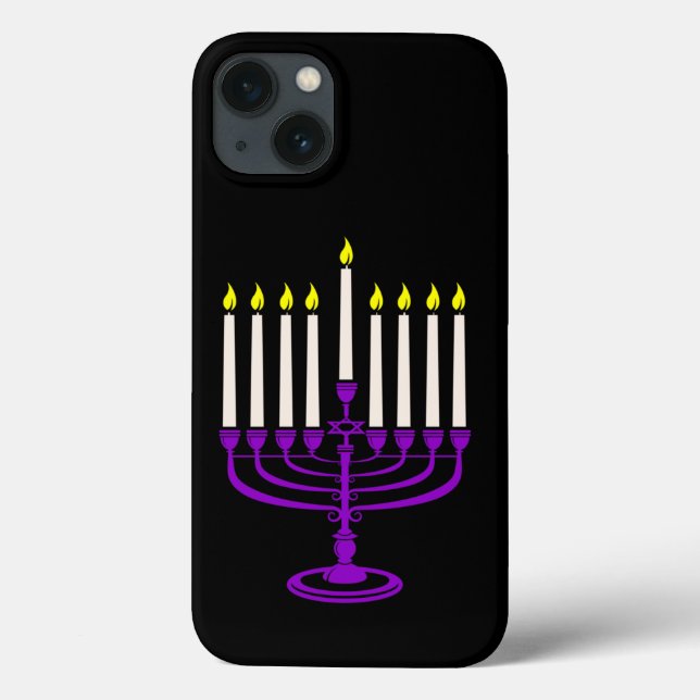 lila menorah hanukkah (Baksida)