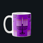 lila menorah hanukkah jewant print kaffemugg<br><div class="desc">"lila menorah hanukkah jewant print ", "lila hanukkah", "lila menorah" , "hanukkah menorah", menorah, "lycklig hanukkah", kanalukah, hannukah, Hanukkkah, "jewant helgdagars"</div>