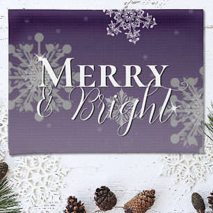 Lila Merry och Bright Snöflingor jul Kökshandduk
