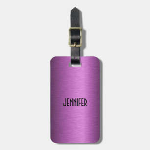 Lila Metallic Brushed Aluminium look Monogram Bagagebricka