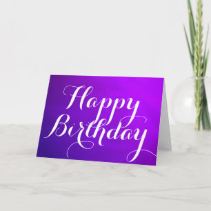 Lila Metallic Grattis på födelsedagen Card med med Kort