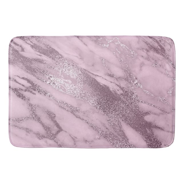 Lila Metallic Lilac Mauve Marble Stone Metallic Badrumsmatta (Framsidan)