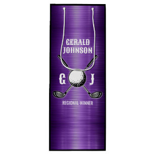 Lila Metallic Linjer Golf Monogram Design