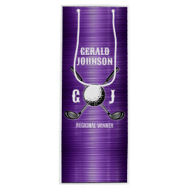 Lila Metallic Linjer Golf Monogram Design