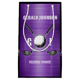 Lila Metallic Linjer Golf Monogram Design