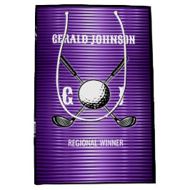 Lila Metallic Linjer Golf Monogram Design