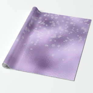 Lila Metallic Snöflingor Helgdag jul Presentpapper