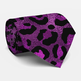 Lila Metallisk Leopardsmink Slips