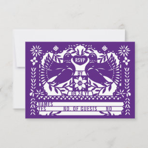 Lila Mexikanska Fantail Doves Papel Picado OSA Kort