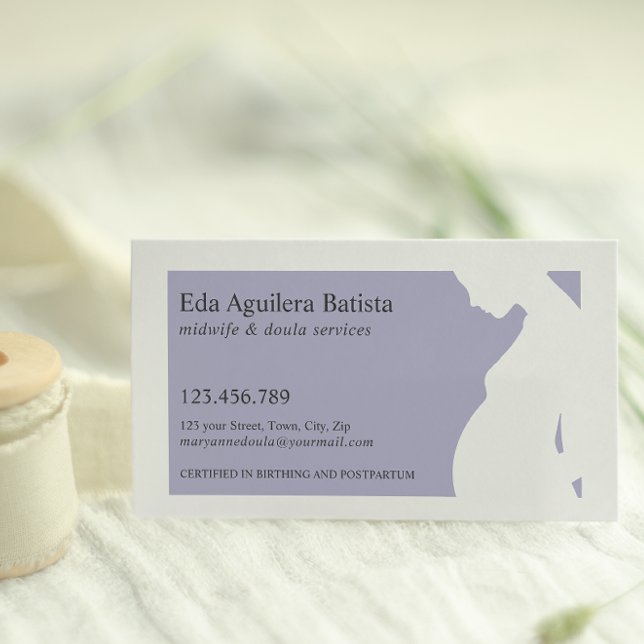 Lila Midfru Doula PGraant Woman SILHOUETTE Visitkort (Skapare uppladdad)