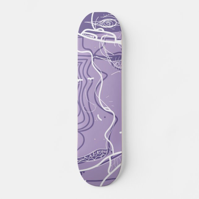 Lila Mini Skateboard Bräda 18,5 Cm (Framsida)