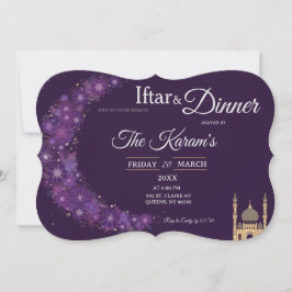 Lila Minimal Moske Ramadan Iftar-fest  Inbjudningar