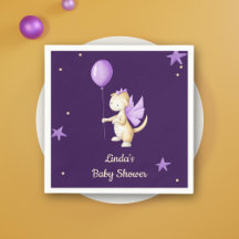 Lila Minimalist Baby Dragon Girl Baby Shower