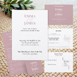 Lila minimalist bröllop i omvänd design | QR | Ele Meny