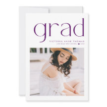 Lila minimalist typografi foto examensfirande