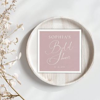 Lila minimalistisk elegant bröllopsdusch pappersservett
