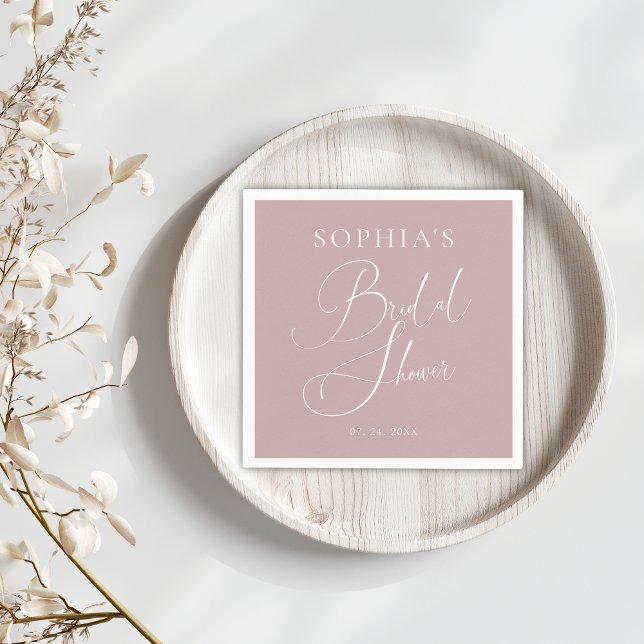 Lila minimalistisk elegant bröllopsdusch pappersservett (Skapare uppladdad)