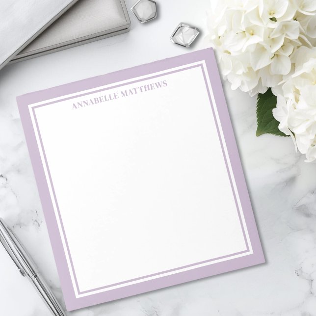 Lila minimalistisk monogram anteckningsblock (Purple Minimalist Monogram Notepad )