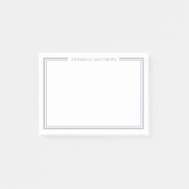 Lila minimalistisk monogram post-it block