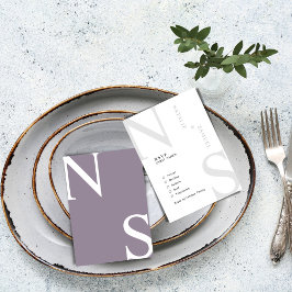 Lila - minimalistisk och Elegant Initialer Bröllop OSA Kort