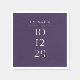 Lila minimalistisk speciell datum bröllop pappersservett